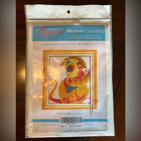 Monkey King Stamped Cross Stitch Kit - Picture 4 of 5